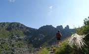 31 Pulsatilla alpina in fruttescenza con vista a sx sulla Corna Grande (versante W)